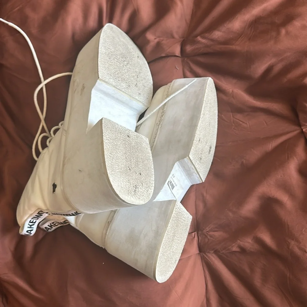 Naked Wolfe White Platform Lace-Up Boots